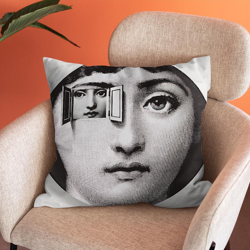 Face Art P-Piero Pillow Case Soft Cushion Case or Farmhouse Sofa Decor Home Decorations and Protector F-Fornasettis Pillow Case