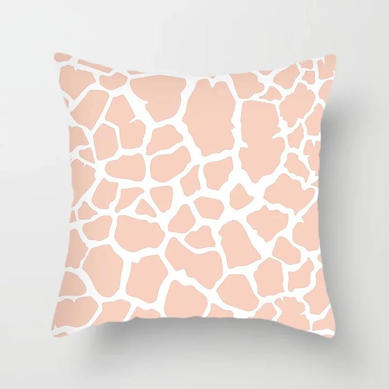 Geometryczna Prosta Różowa Poszewka na Poduszkę Biuro Sofa Poszewka na Poduszkę Luksusowy Wystrój Domu Poszewka na Poduszkę
