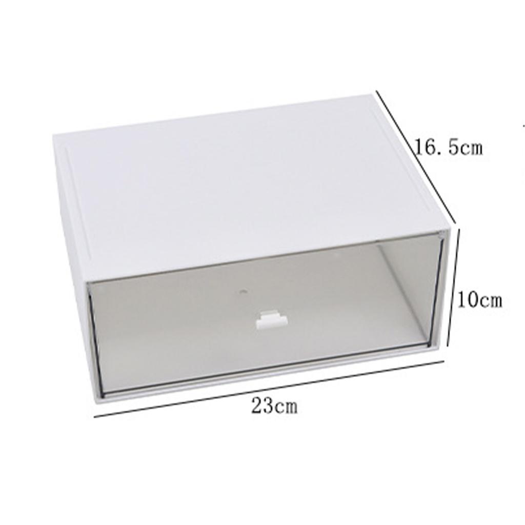 Desk Organizer Clear Plastic Stackable Vanity Storage Box with Drawer for Home Office Desktop