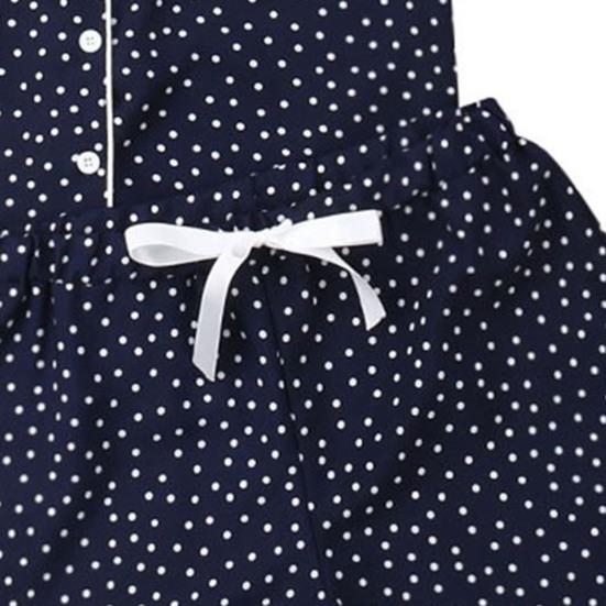Pajamas Set for Women Button Down Short Sleeve Shirts Drawstring Shorts Two Piece Sleepwear