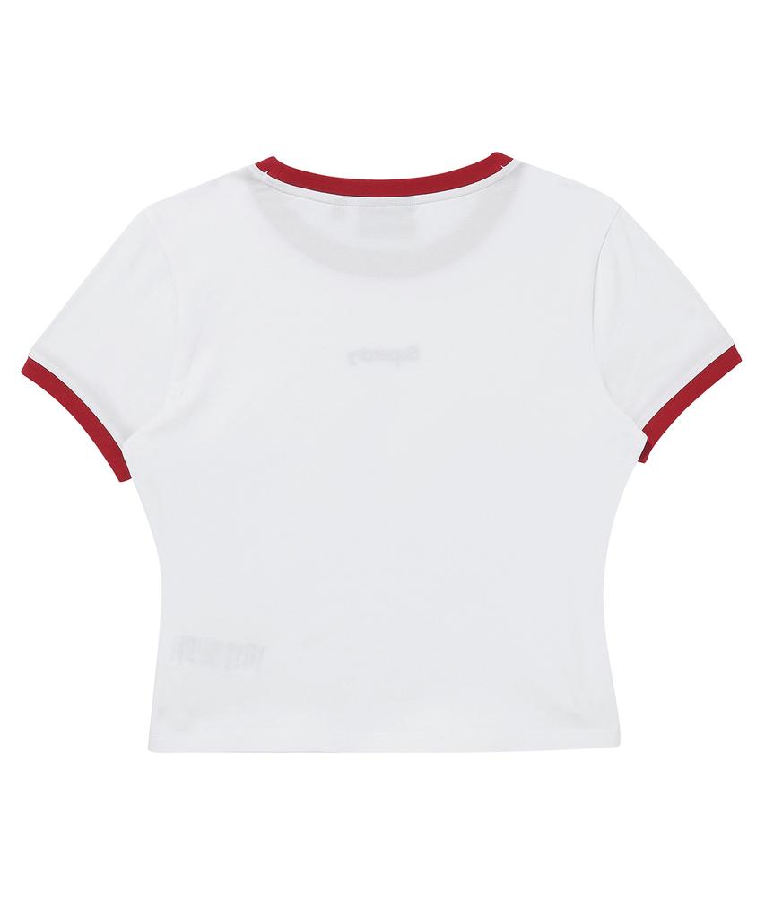 Syupeodeulai Women'S Core Ringer T-Shirt White Sdfiscq90Wht