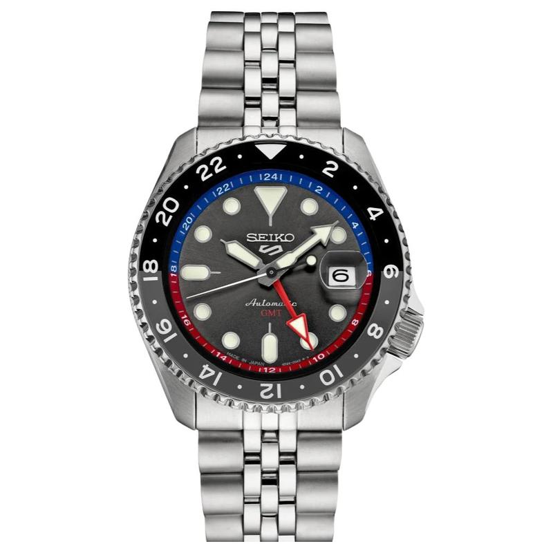 SEIKO seiko5 fashionable 100m waterproof Automatic Steel Strap 42.5mm men s watch black dial SSK019K1 чёрный
