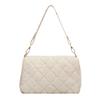 APOSITV Women's Quilted Fur Shoulder Bag with Interchangeable Handles (White)