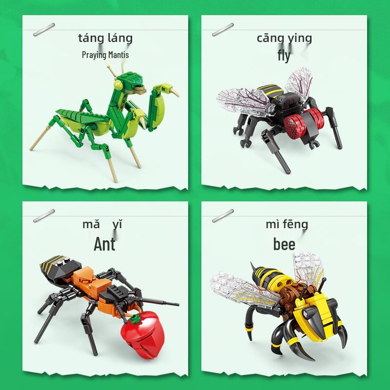 Kai Zhi Compatible Lego Insect Toy: Mantis Model Building Blocks for Kids, Educational Animal Jigsaw Puzzle Gift