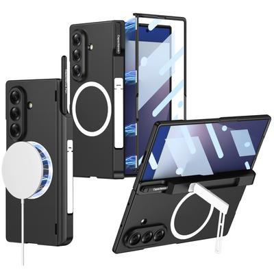 Suitable for Samsung ZFold7 Wireless Charging and Magnetic Suction Phone Case Side Pack Bracket Full Skin Feeling Matte Protection Case
