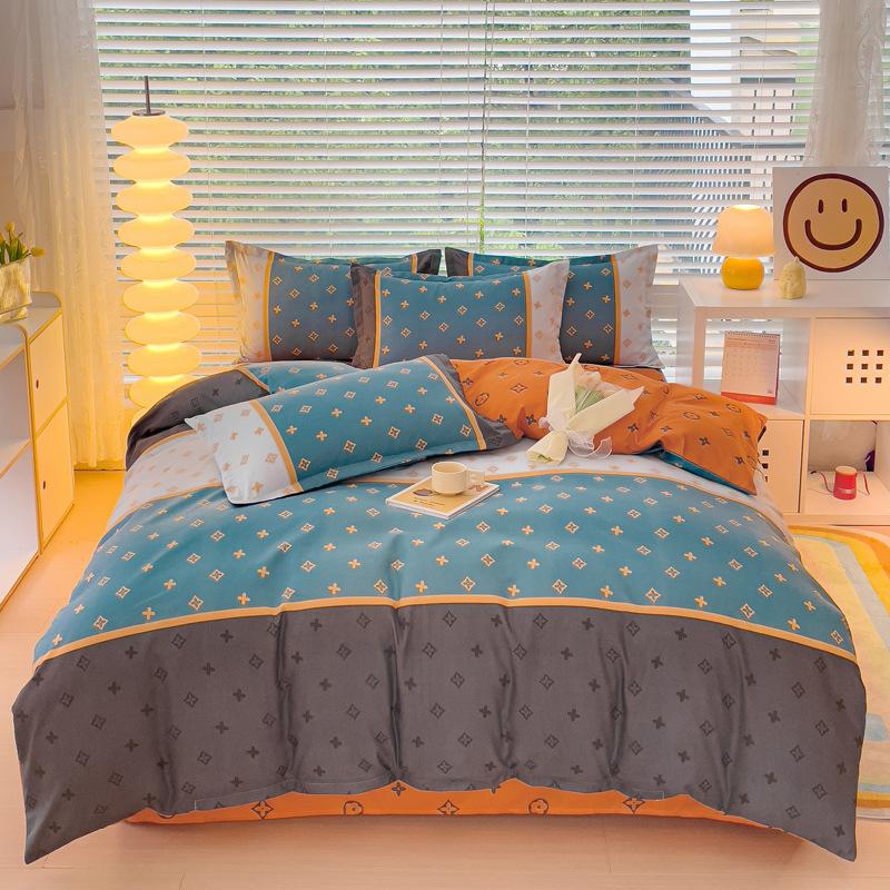 Skin-friendly Cotton Plant Cashmere Thickened Sanded Four-piece Bedding Set Dormitory Three-piece Set Bed Sheet Quilt Cover
