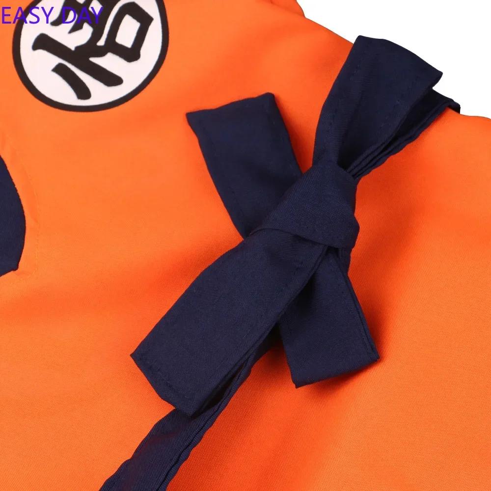 Kids Anime Son Goku Cosplay Costumes Krillin Training Clothes Superhero Outfits with Super Saiyan Wig Comic Con Party Costume