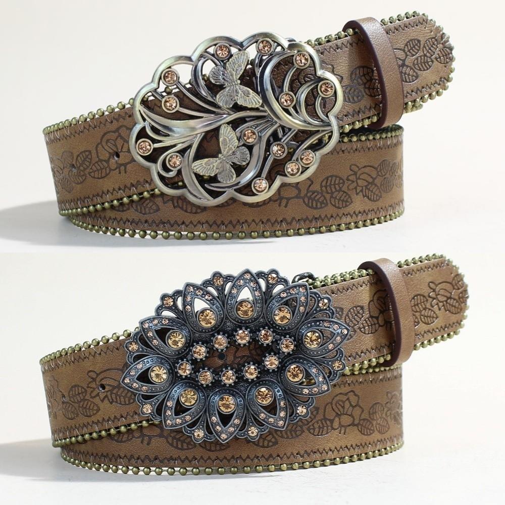 Luxury Metal Buckle Belt Engraved Buckle Waist Chain Fashion Waist Belt  for Dresses