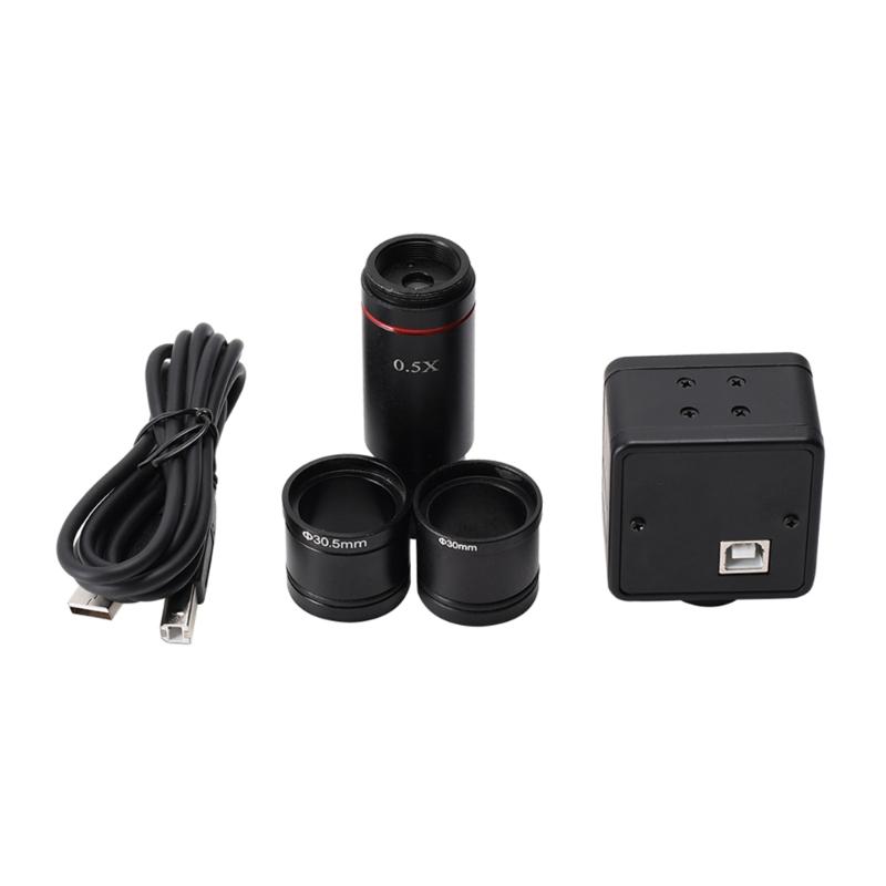 USB Electronic Eyepiece 0.5X/1X Microscope with 30 & 30.5mm Adapter for Biological Captures Hi-Res Images- 30FPS Video
