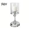 Talos Glas Kerzenhalter, Europäischer Stil Säulen Metall Hoher Kerzenständer für Kerzen und Teelichter, Romantische Tischmitte Hochzeit Party Heimdekoration