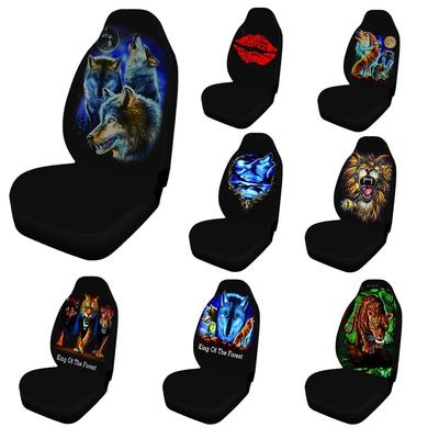Evrensel Araba Koltuğu Kapağı Kalınlaşma Polyester 3D Hayvan Baskı Desen Her Şey Dahil Ön Koltuk Koruma Kapağı Oto İç