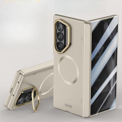 Suitable for Samsung Zflod6 Mobile Phone Case Film Integrated Skin Feeling Zfold6 Folding Magnetic Bracket Anti-fall Central Shaft Case