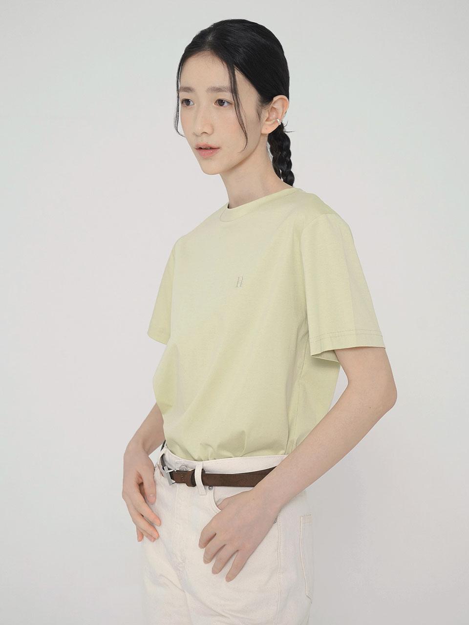 Ed Mang Premium Silket Cotton T-Shirt - Light Green White