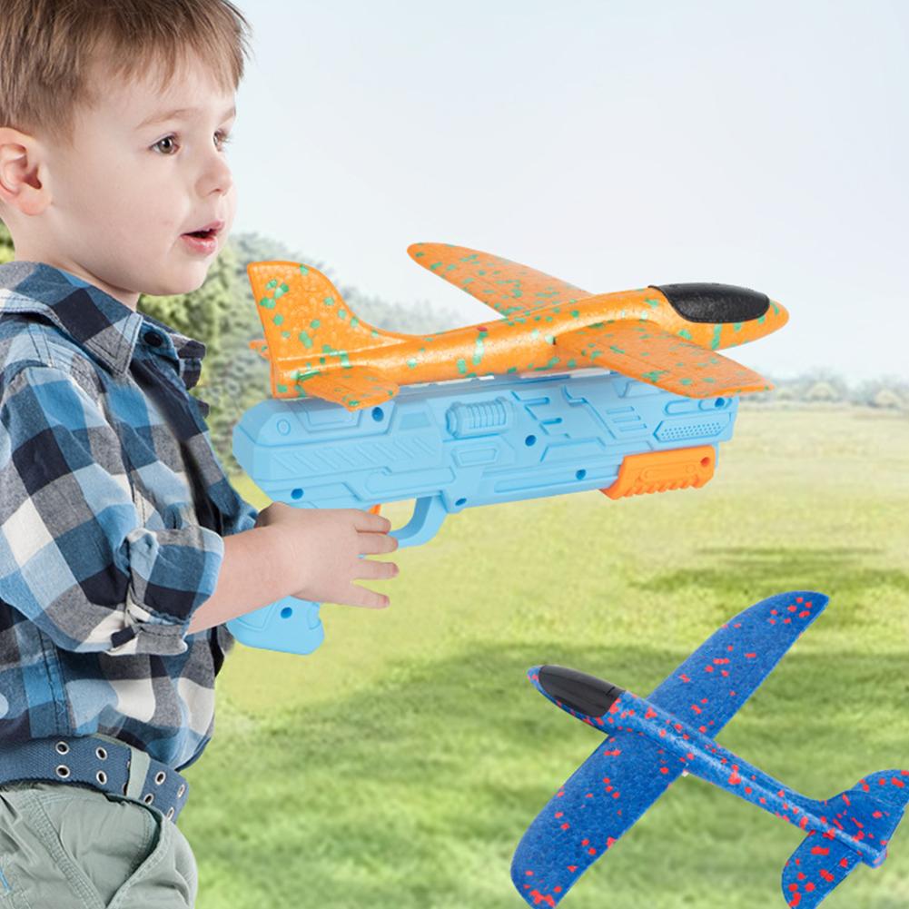 Airplane Launcher Toys, Foam Glider Plane Toy for Boys, 2 Flight Modes Outdoor Flying Toys Birthday Gifts for Boys Girls
