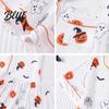 Women Button-up Pajama Set Women's Halloween Pajamas Sets 2 Piece Ghost Pumpkin Print Shirts Loose