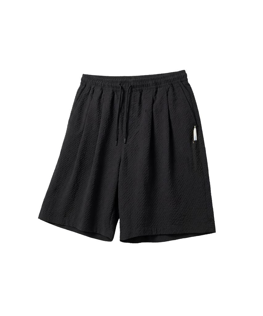 YALE Seersucker Check Shorts_Black