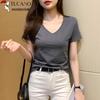 Woodpecker Women's V-Neck Slimming Short Sleeve T-Shirt