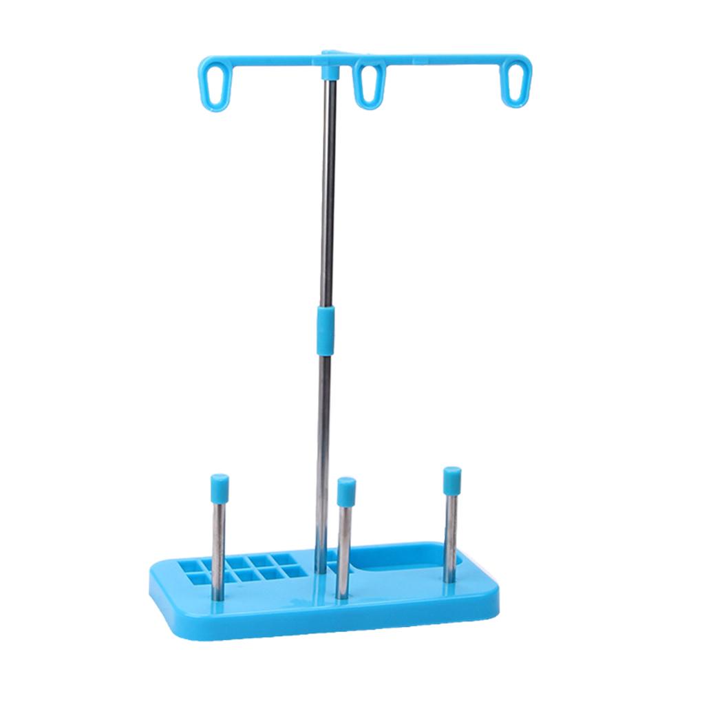 

Стойка для 3 катушек с нитками, продуманные держатели шпулек, бытовая вышивка, шитье, износостойкая, гладкая, беспроблемная стойка синий