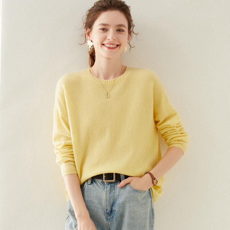 2026 Le Kasha Women's Autumn/Winter Cashmere Round Neck Long Sleeve Pullover Sweater