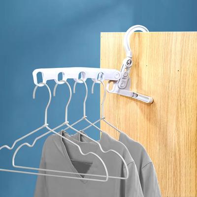 Five-hole Folding Coat Hanger Portable Travel Business Drying Rack Student Dormitory Wall Hanging 5-hole Coat Hanger Hanger Hook