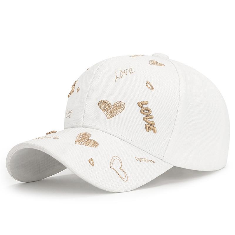 Love Heart Cap For Women With Breathable Polyester Material Sun Protection Casual Summer Hat