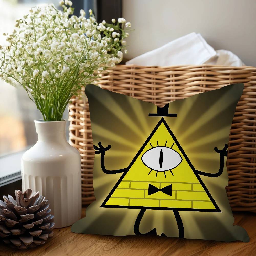 Cartoon B-Bill Cipher Cushion Cover Car Throw Pillow Case For Sofa Car Christmas Gift 40x40cm 45x45cm