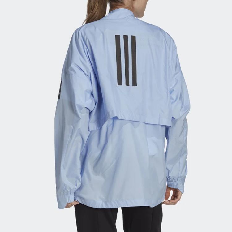 Adidas Myshelter Windweave Cardigan Color Block Loose Long Sleeve Jacket Women Jacket Blue HK4736