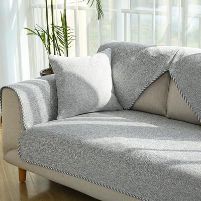 Cotton Sofa Cushion Fabric Four Seasons Simple Solid Wood Cushion Modern General Summer Non-slip Sofa Cover Towel.