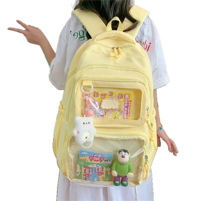 Schoolbag New Backpack Student Simple Leisure Women Large Capacity Commuter Mori School Bag Pain Bag Baby Bag Grain Bag Tide