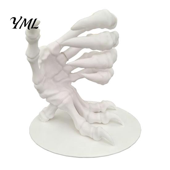 Funny Decorative Beverage Coaster Skeleton Dragon Hand Cup Holder, 3D Printed Gothic Skull Palm Dark Style Room Decoration Drink Stand, Bone