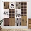 Rustic Deer Curtains,Farmhouse Cabin Lodge Country Forest Hunting Wild Animal Vintage Elk Window Treatments Drapes for Bedroom