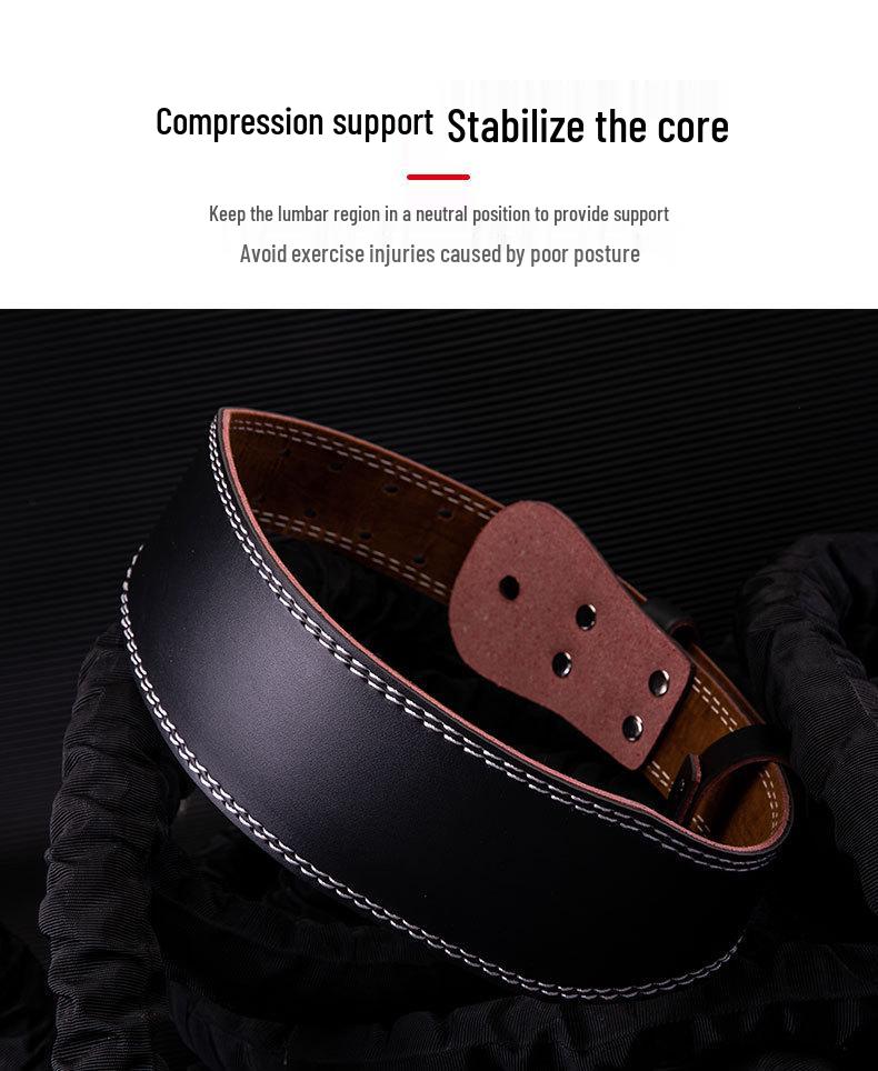 Cross-Border Leather Weightlifting Belt: Professional Back Support for Fitness, Squat, Deadlift, and Training