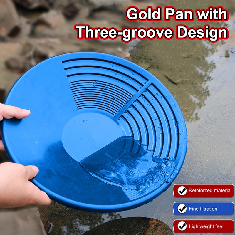 1/3/5 Pièces Bassin de Lavage d'Or en Plastique Bleu Bac à Pépites Outil de Dragage d'Orpailleur Outil de Rivière pour Laver l'Or Équipement de Lavage d'Or Détecteur de Métaux