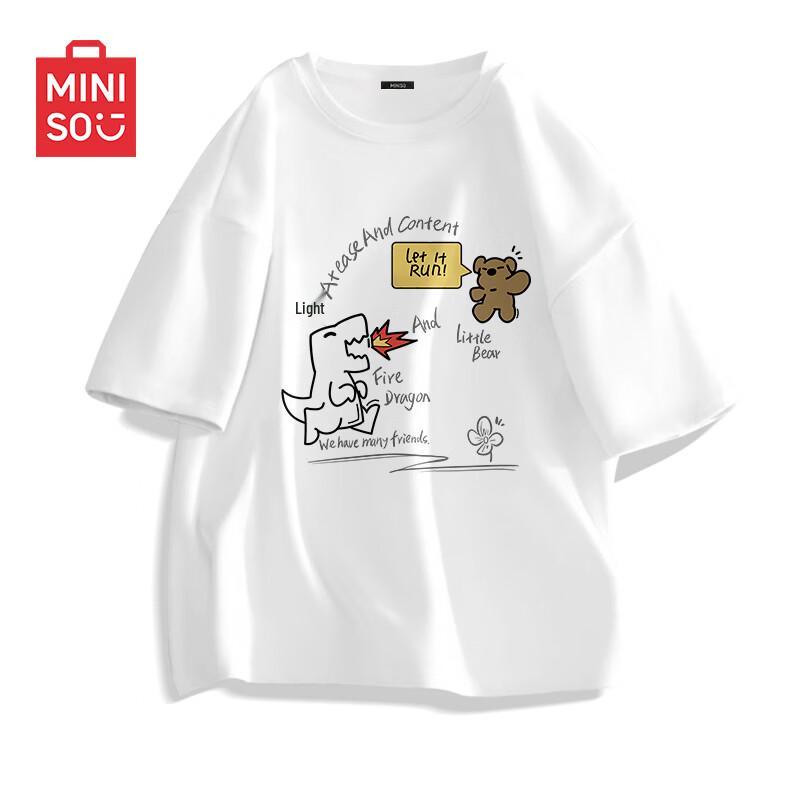 MINISO Men's Combed Cotton Graphic T-Shirt