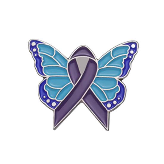 Women Brooch Enamel Butterfly Design Healing Ribbon Pin Non-Slip Buckle Scarf Badge Sweater Cardigan Bag Accessories