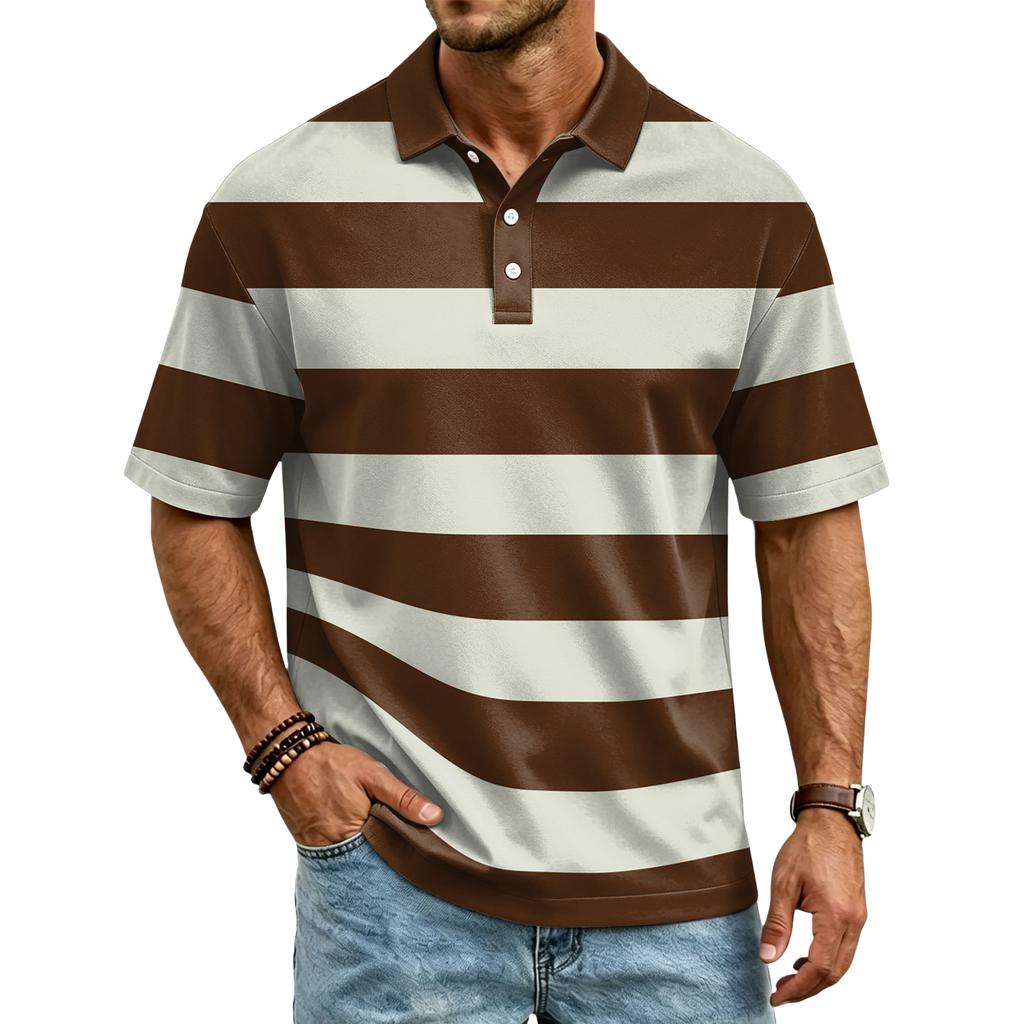 Men's Casual Quick Dry Mesh Golf Polo Shirt Breathable Lightweight Short Sleeve Button Down Collar Top for Outdoor Sports