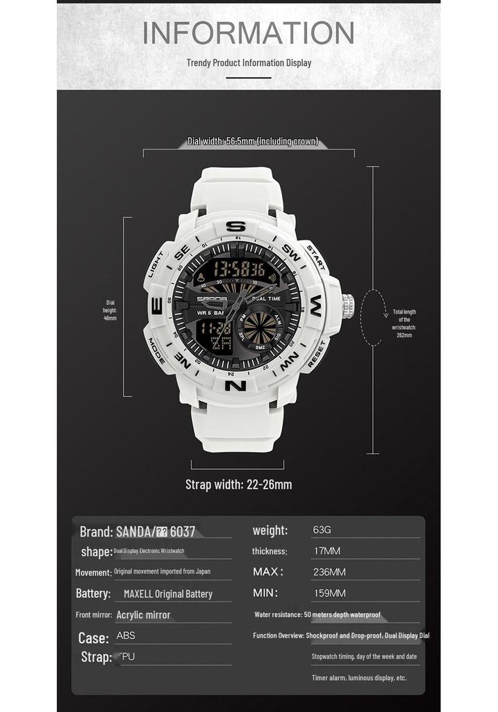 Sanda Luminous Outdoor Sports Digital Watch for Men, Women, and Students – Stylish and Cool Wristwatch