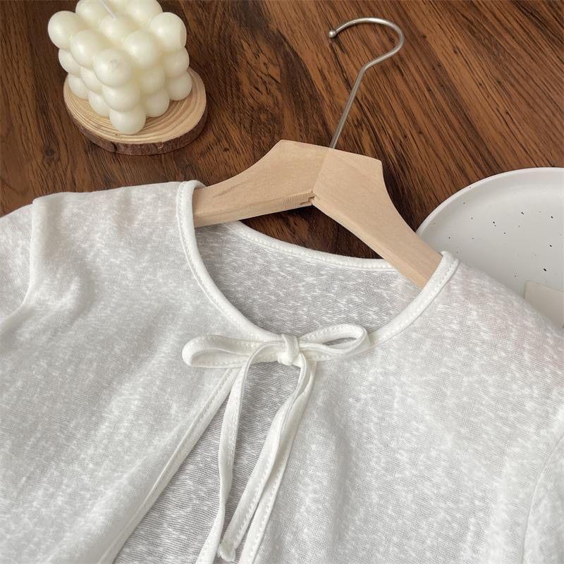 Mädchen Sommer Dünner Sonnenschutz-Strickjacke Stilvoller Spitzenrand Klimaanlagen-Hemd Baby Vielseitige Jacke