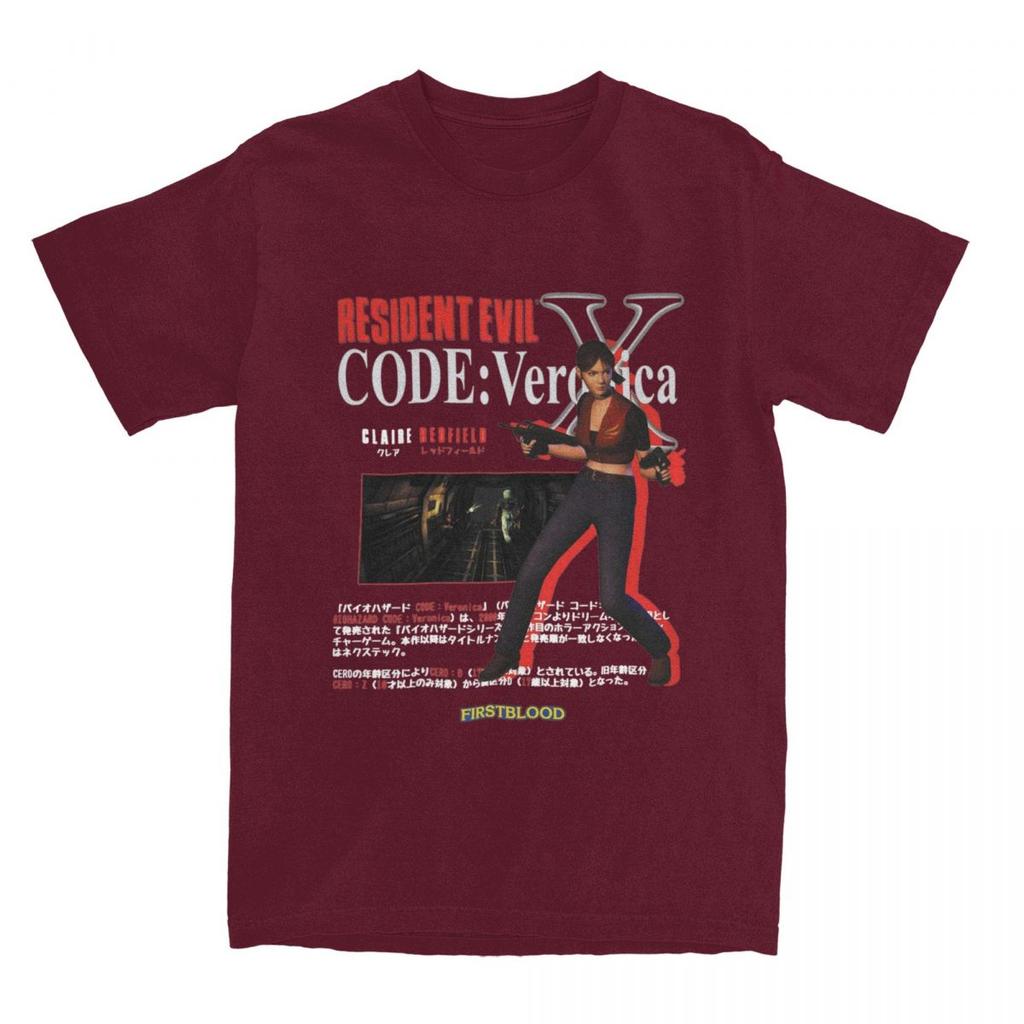 T-shirt Haikyuu Residented Eviled Code Veronica X T-shirt in Puro Cotone per Adulti Spiaggia Y2K Divertenti Personalizzate Manica Corta