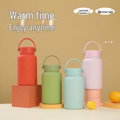 650ml Stainless Steel Thermos Cup - Portable Outdoor Sports Water Bottle with Handle