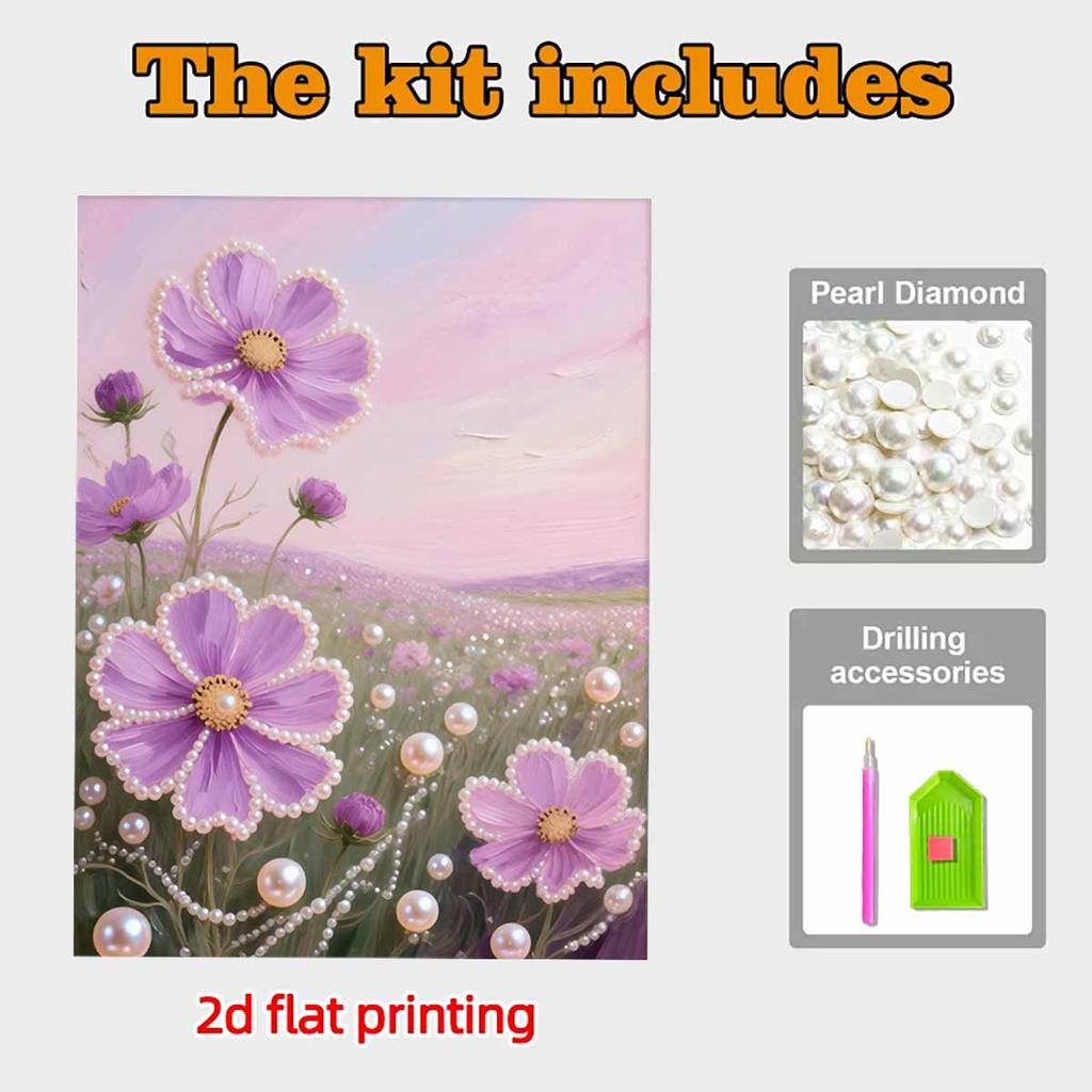 DIY Lavender Pearl Diamond Art Kits Without Frame 30x40cm Gem Art Diamond Painting Kits for Adults/Beginners Gift Idea Home Wall Decor