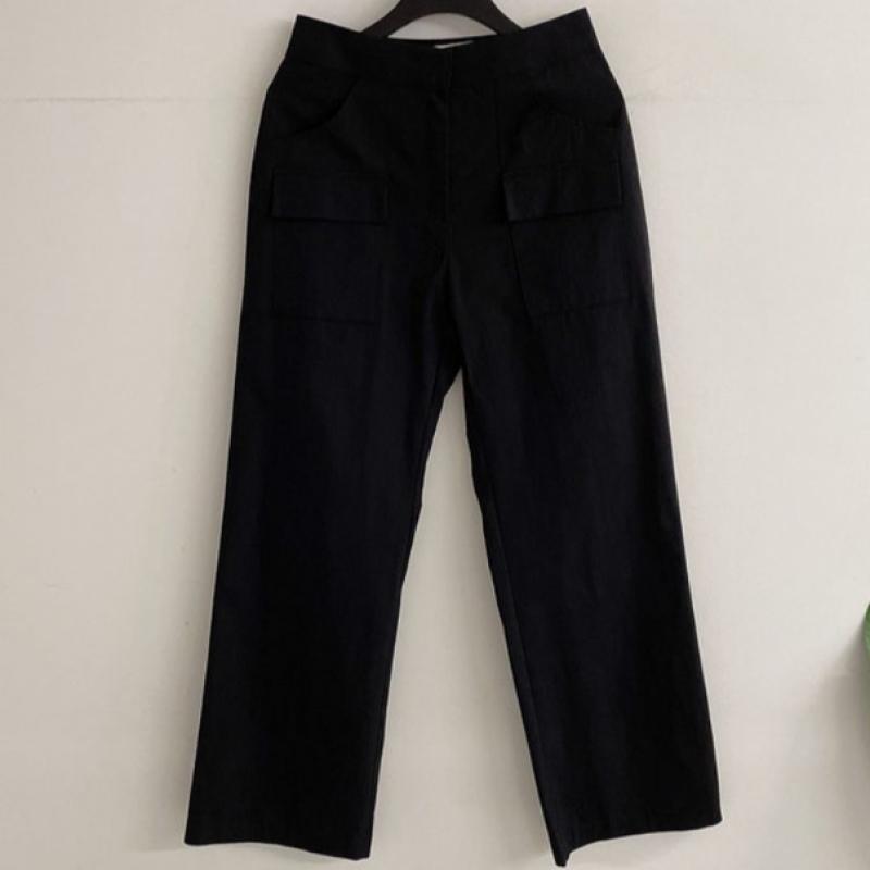 Honey J Women DoubLe Pocket Non Stretch Wide Cotton PantS S L