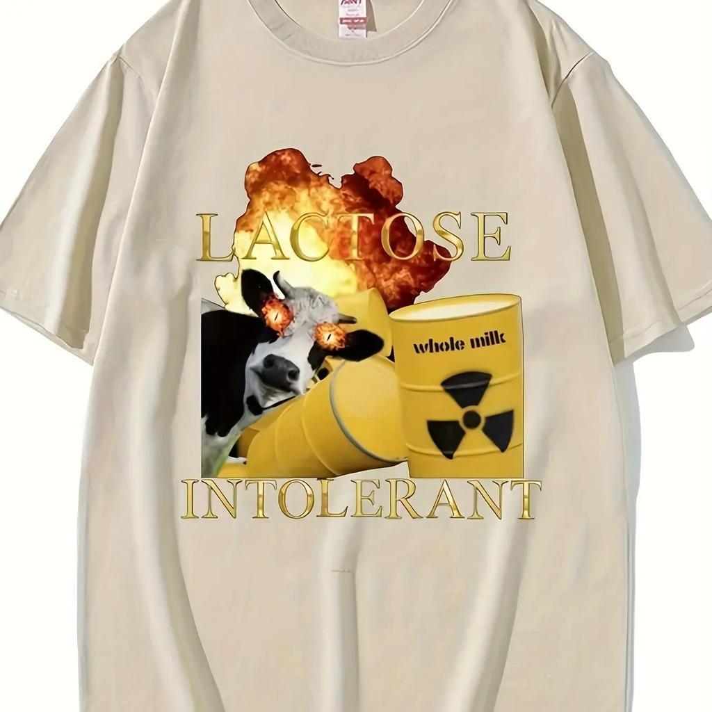 Fun Patterns Lactose Intolerance Funny Expressions HighQuality Summer New Products Unisexs And Unisexs Fashionable TShirts