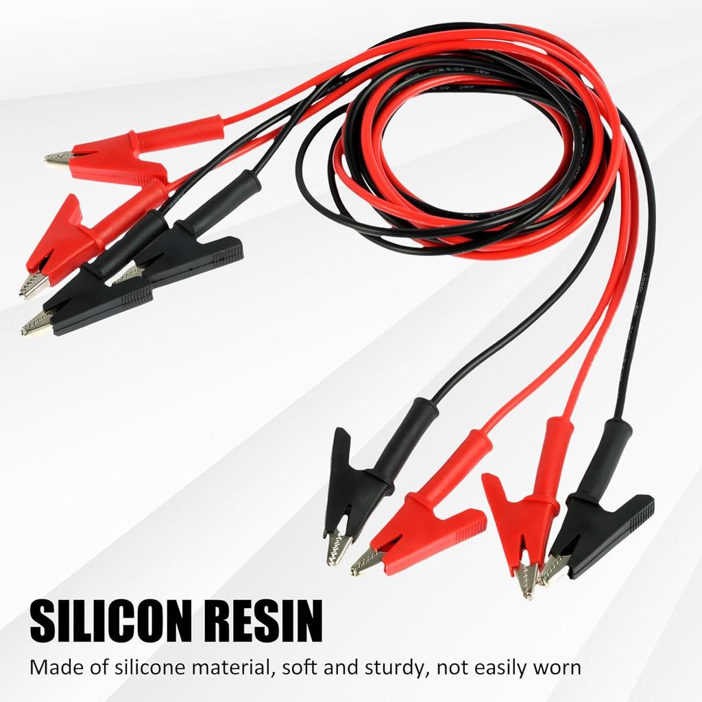 8Pcs 14 Gauge Jumper Wires Alligator Clips to Alligator Clip Alligator Clips Electrical Test Wires Set, Silicone 3.3 Ft/ 1m,Test Flexible Cable for