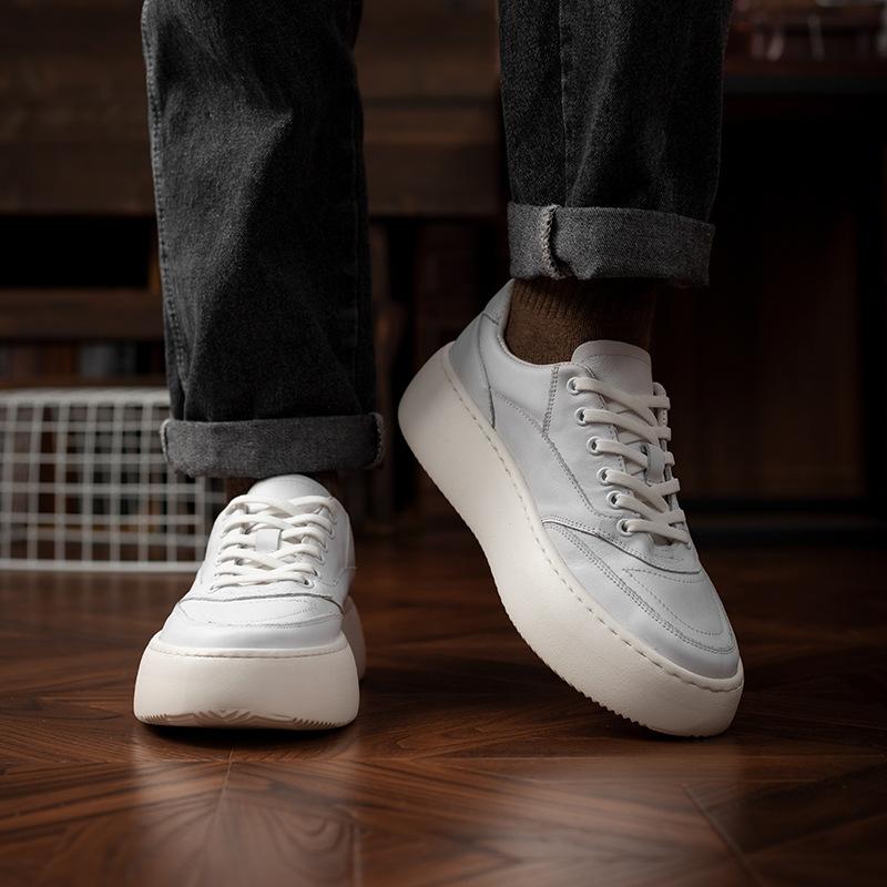 European Station High-top Board Shoes Men's Shoes Winter Velvet Muffin Platform Casual Sports Shoes Heightening Dad Shoes Men