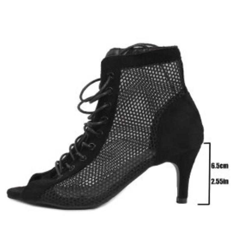 Large size women's shoes new fashion stilettos mesh hollow sexy sandals fashion lace-up cloth surface