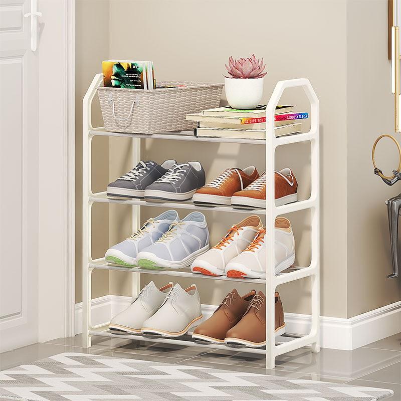4-Tier Plastic Shoe Rack Entryway Dorm Room Storage Modern Minimalist Floor Standing Organizer With Seat