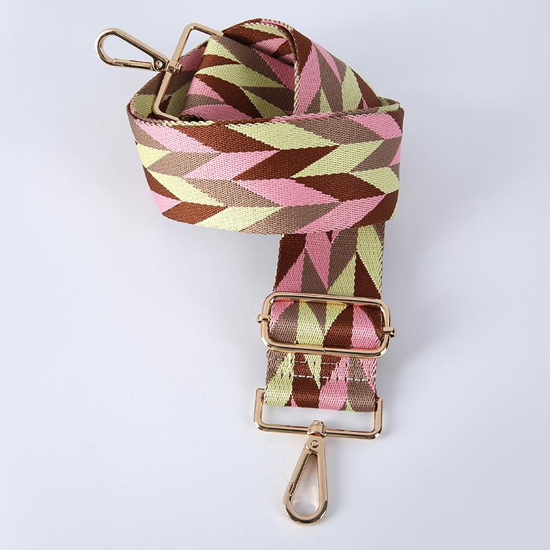 

Jacquard Leaf Rhombus Oblique Span Bag with Women s Bag Accessories Replacement Wide Shoulder Strap Multi-color Backpack Strap