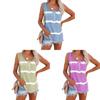 Urban Style T Shirt With Striped Print And Button Back For Casual Wear