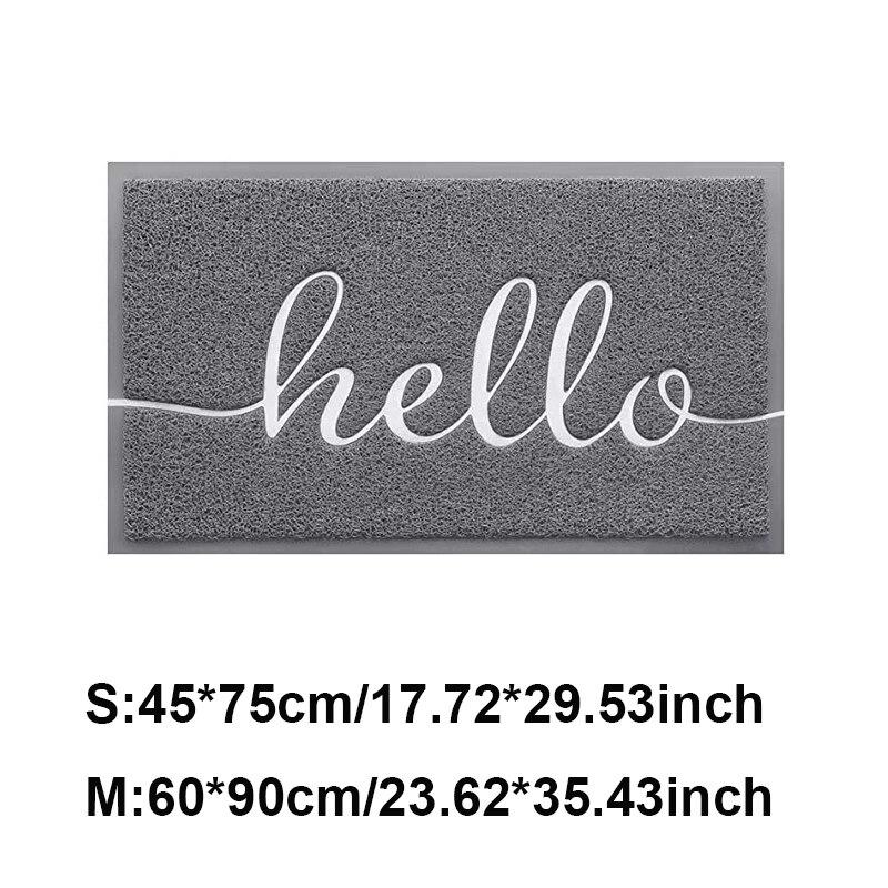 

Коврик для ног Nordic Letter Hello, ковер для входной двери, шелковое кольцо, противоскользящий коврик для входной двери, коврик для кухни, аксессуары для дома 45x75cm серый
